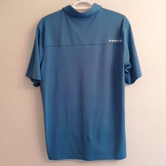 Oakley Men's Regular Fit High Crest Blue Striped Short Sleeve Golf Polo Large - Picture 4 of 16